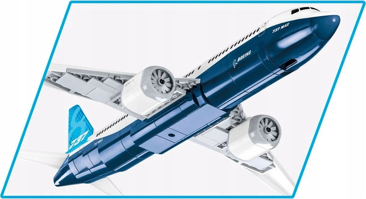 Set ndërtimi Cobi Klocki Boeing 737-8, 340 pjesë, bardhë/blu