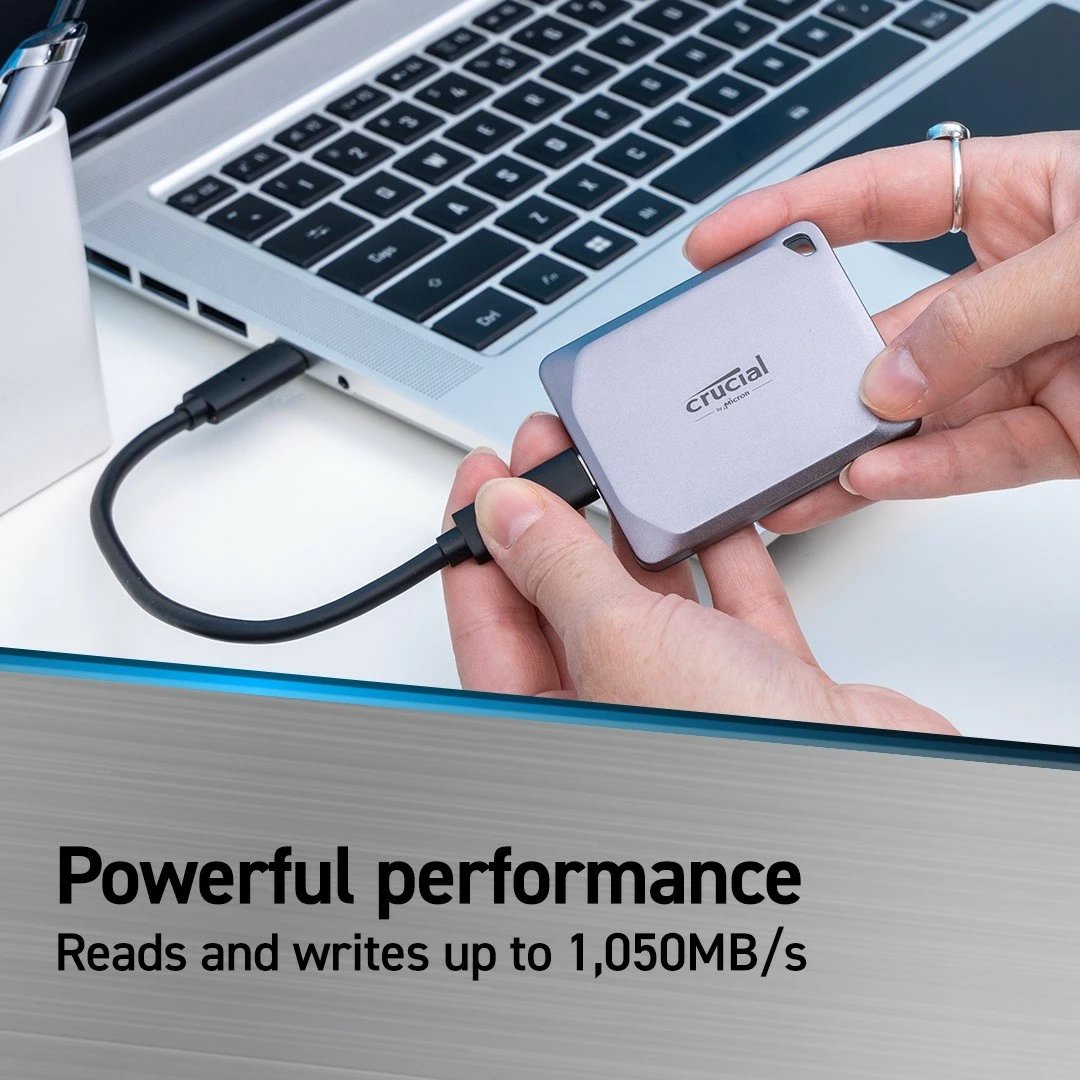 SSD i jashtëm Crucial X9 Pro 4TB, USB-C 3.2 Gen2, Argjendtë