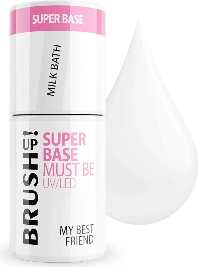 Bazë hibride për thonj BrushUp! Super Base Hybrid Nail Base Milk Bath për femra 5g