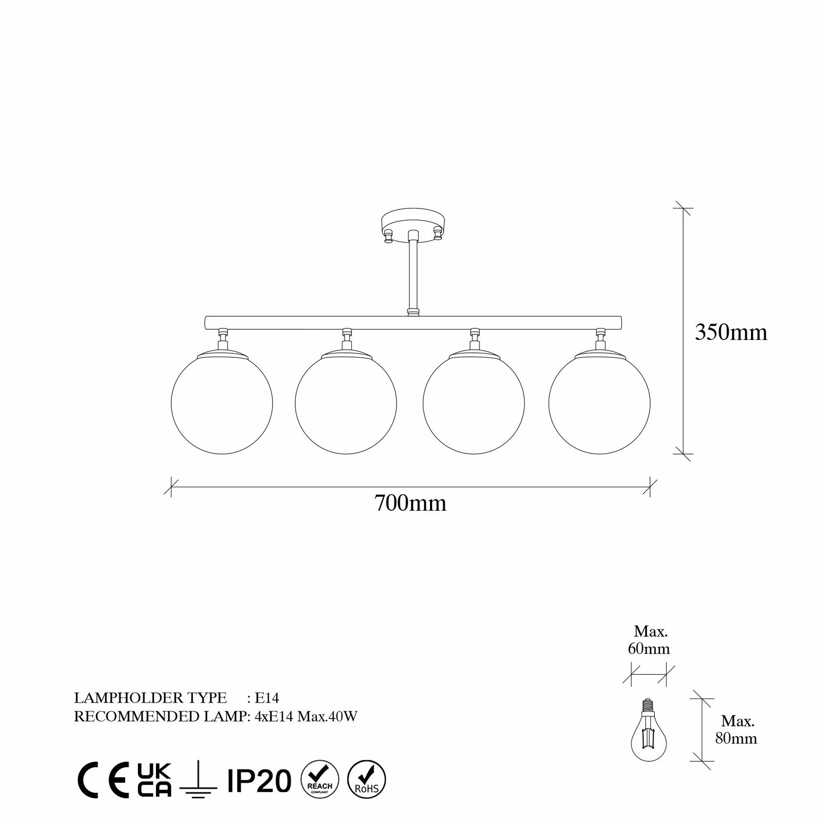 Llambë tavani Opviq, Fazli - 10426, e zezë, ari, krem, 70x15x35cm