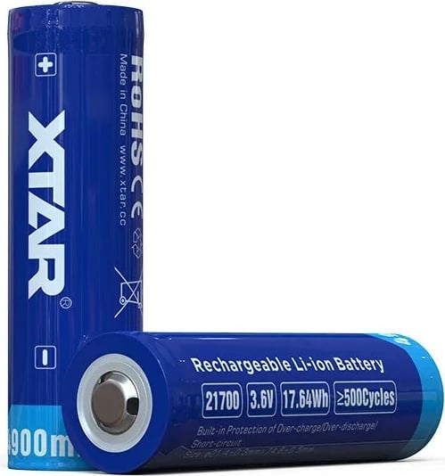 Bateri rikarikueshme XTAR 21700, 4900 mAh, 3.7V, Blu