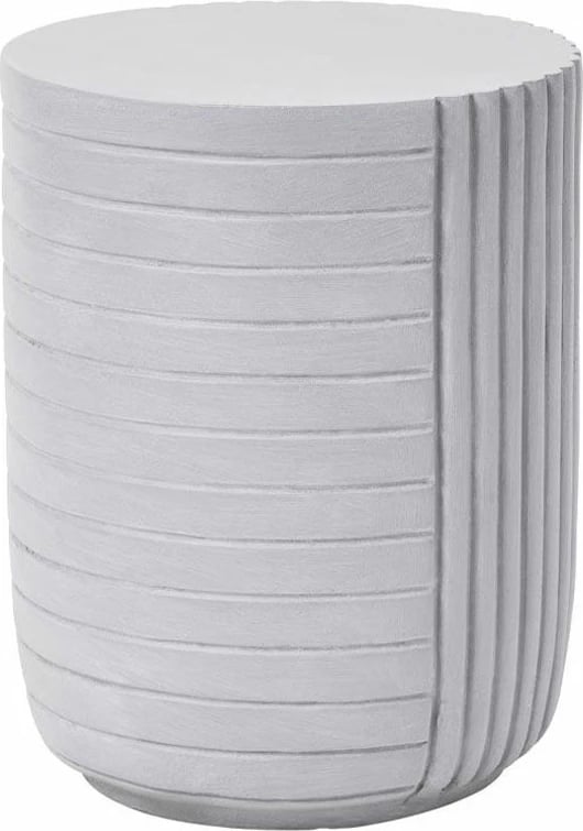 Tavolinë anësore gjeometrike, e bardhë, 35x35x46