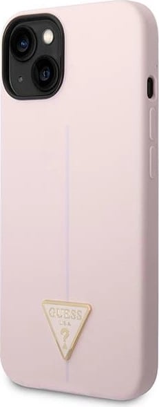 Mbështjellës Guess Silicone Triangle për iPhone 14 Plus 6.7", vjollcë
