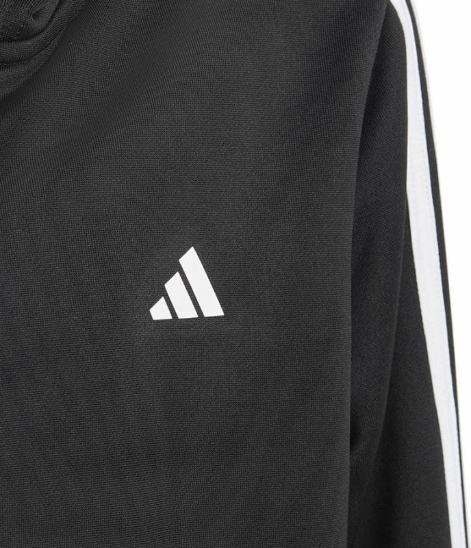 Duks për fëmijë adidas Tr-Es 3 Stripes me zinxhir të plotë, i zi
