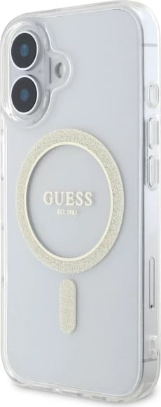 Mbështjellës Guess GUHMP16MHFGERET për iPhone 16 Plus 6.7", transparent, Glitter Circle MagSafe Mbështjellës Guess GUHMP16MHFGERET për iPhone 16 Plus 6.7", transparent, Glitter Circle MagSafe