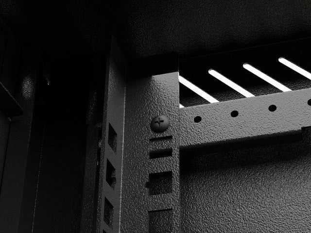 Kasë RACK LANBERG 10" 4U, e zezë, dyer xhami