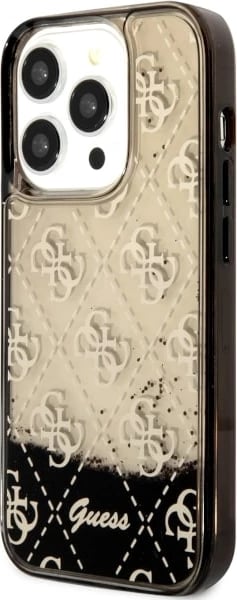 Mbështjellës Guess GUHCP14LLC4PSGK për iPhone 14 Pro 6.1", Liquid Glitter 4G, i zi