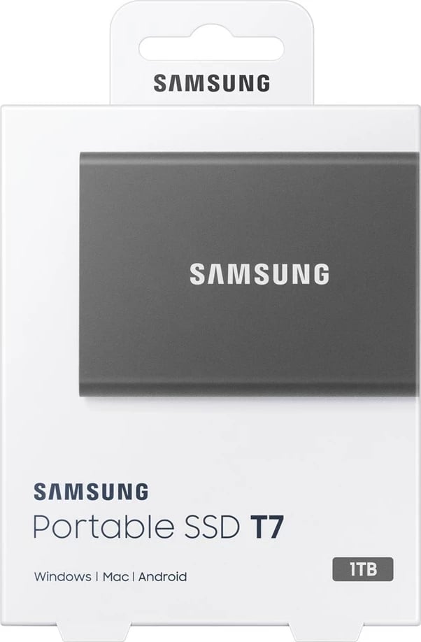 SSD i jashtëm Samsung Portable T7, 1 TB, USB Type-C 3.2 Gen 2, Gri