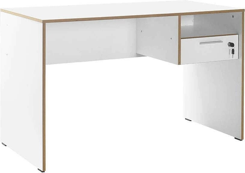 Tavolinë pune për studim, ngjyrë e bardhë dhe lis, Cms-510-Dx-1