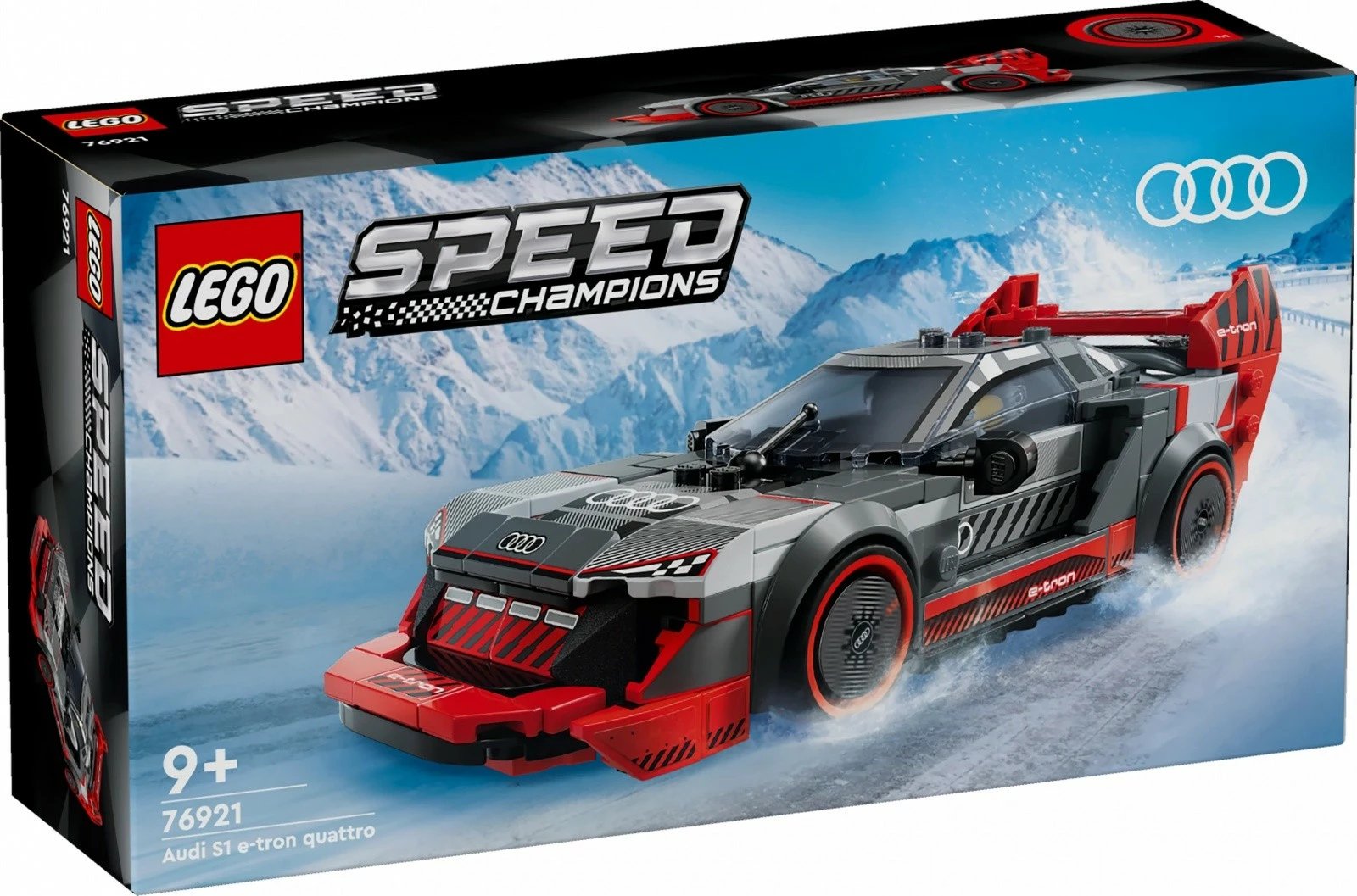 Set ndërtimi LEGO Speed Champions Audi S1 E-tron Quattro 76921, 274 pjesë, për fëmijë dhe koleksionistë, gri/kuqe