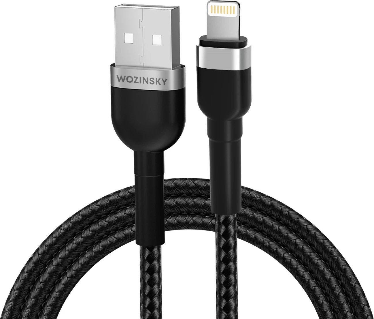 Kabllo karikimi Wozinsky WNBAL1, USB-A në Lightning, 1 m, najlon, e zezë