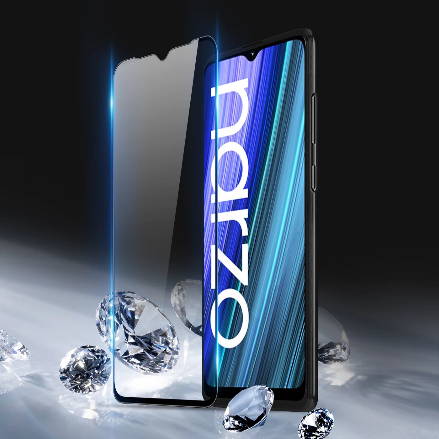 Xham mbrojtës Dux Ducis 9D për Realme Narzo 50A, i zi