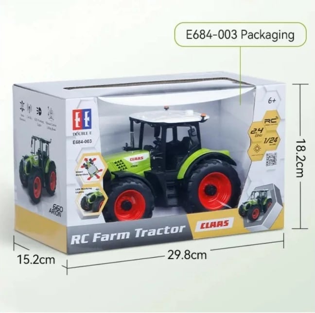 Traktor lodër RC ATA Double Eagle Claas Arion 660, 1:24, i gjelbër