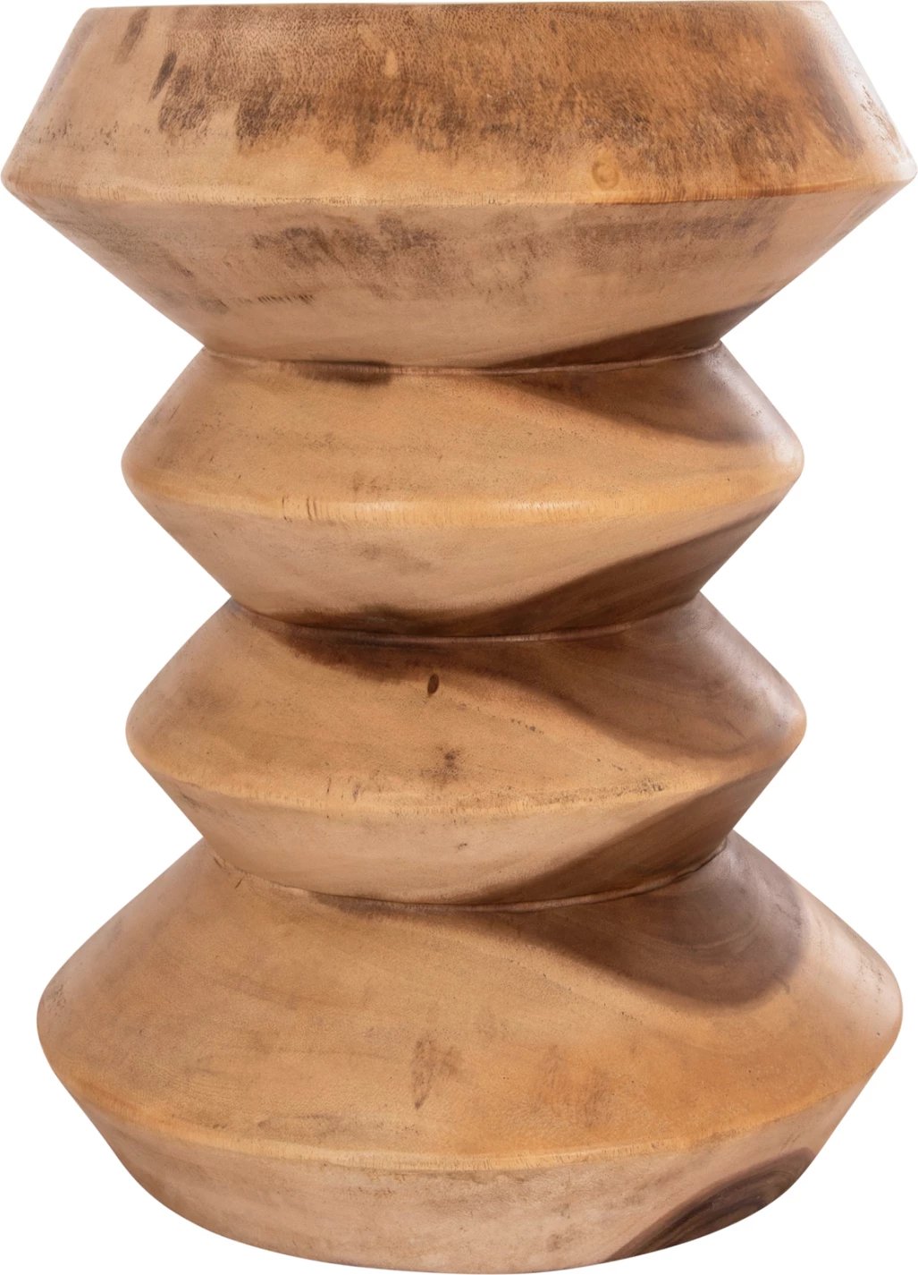 Stool i rrumbullakët Bellows, dru suar natyral, FH18235.11, 35x45cm