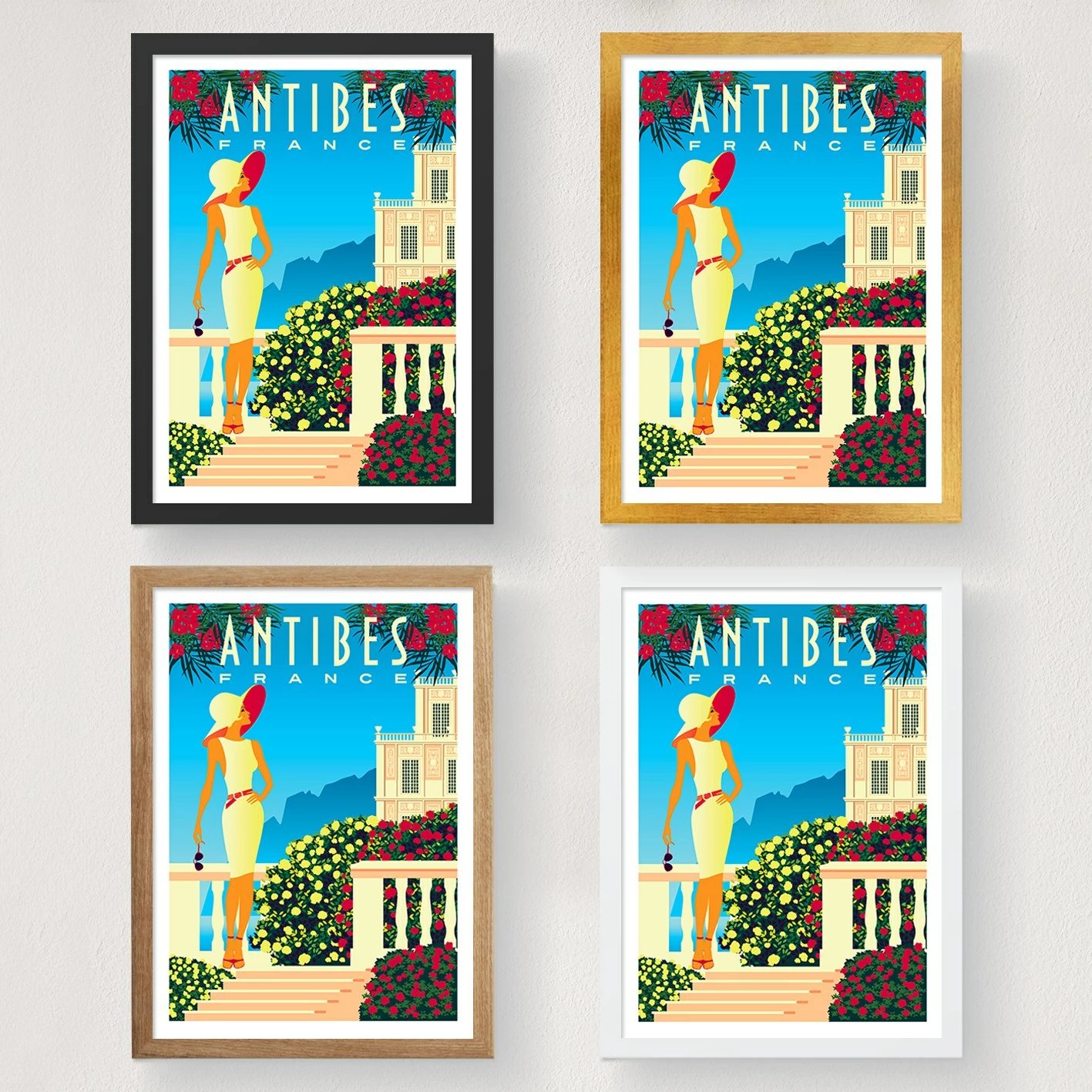 Poster A4, Antibes - 1977, shumëngjyrësh