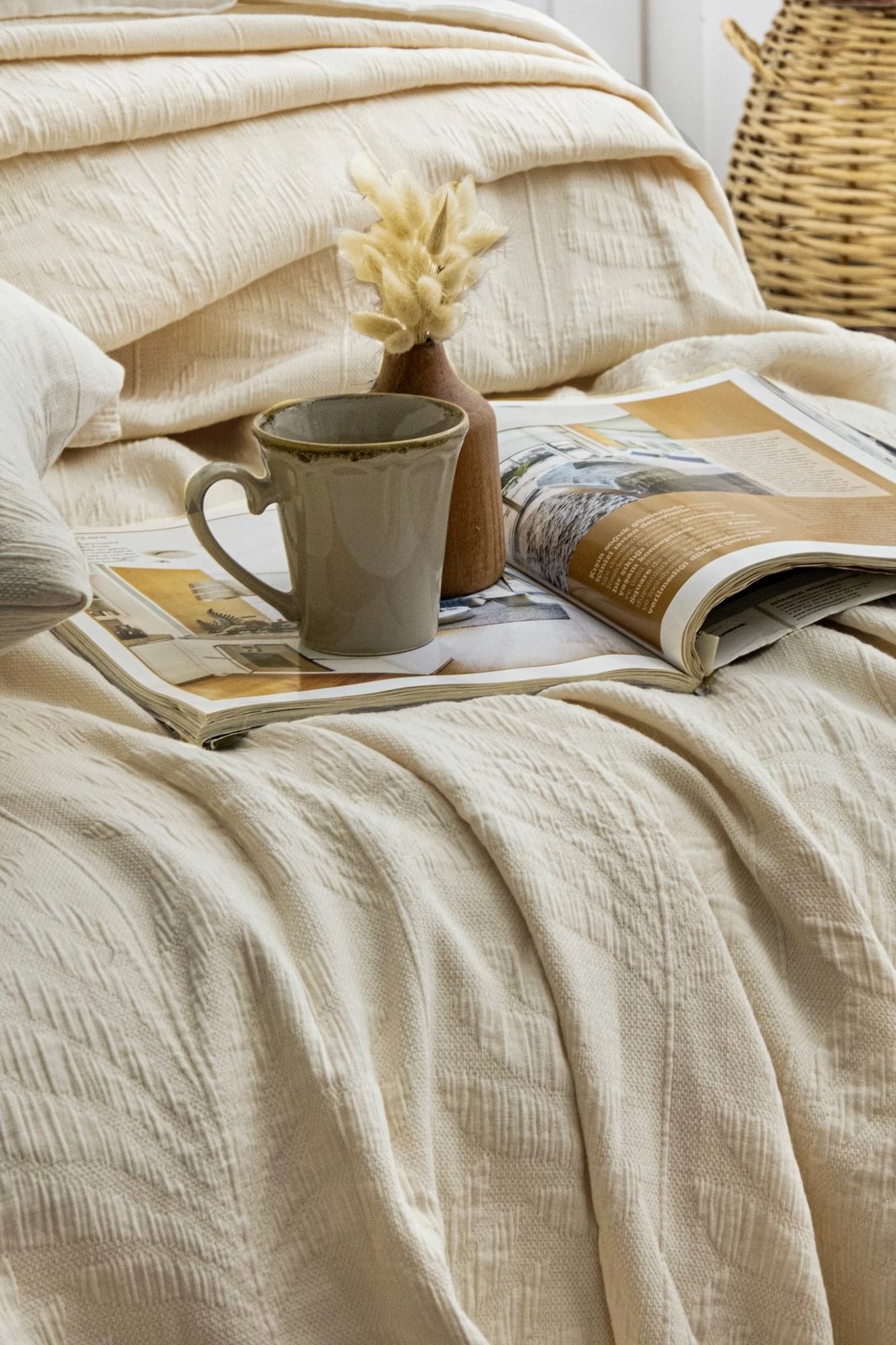 Set mbulesë dysheku dopio, Silvia, ngjyrë bezhë