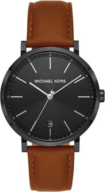 Orë dore MICHAEL KORS MK8739 për meshkuj, e zezë me rrip kafe