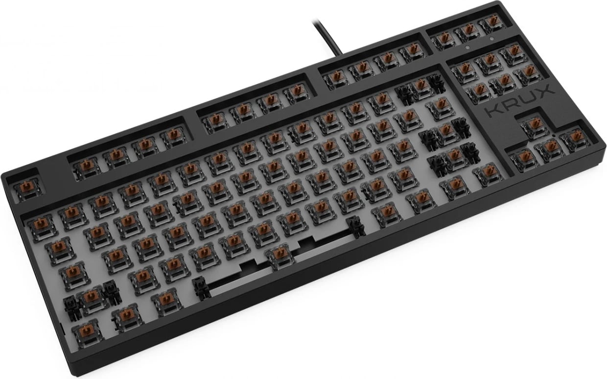 Tastierë KRUX Atax PRO RGB Gateron Brown TKL, e zezë
