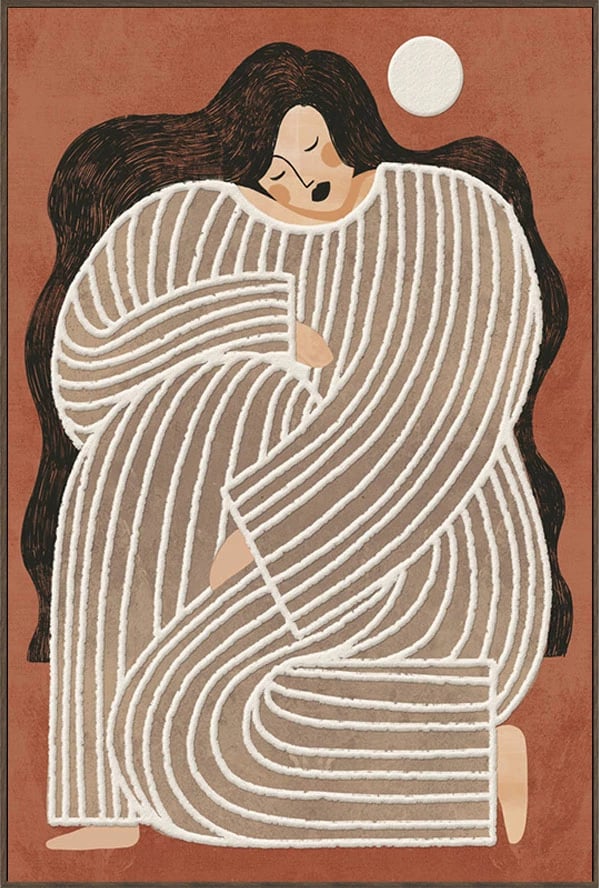 Pikturë dekorative ABBI me kornizë, kanavacë, terrakotë-bezh-kafe, 80x120x4.3cm