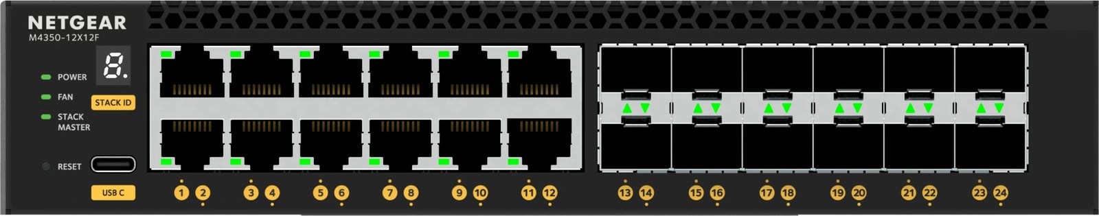 Switch NETGEAR M4350-12X12F, Managed, L3, 10G Ethernet, Rack mounting