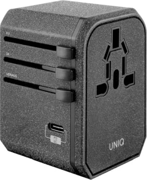 Adapter udhëtimi universal UNIQ Voyage LITHOS Collective 33W, 2xUSB PD 18W QC 3.0, Gri