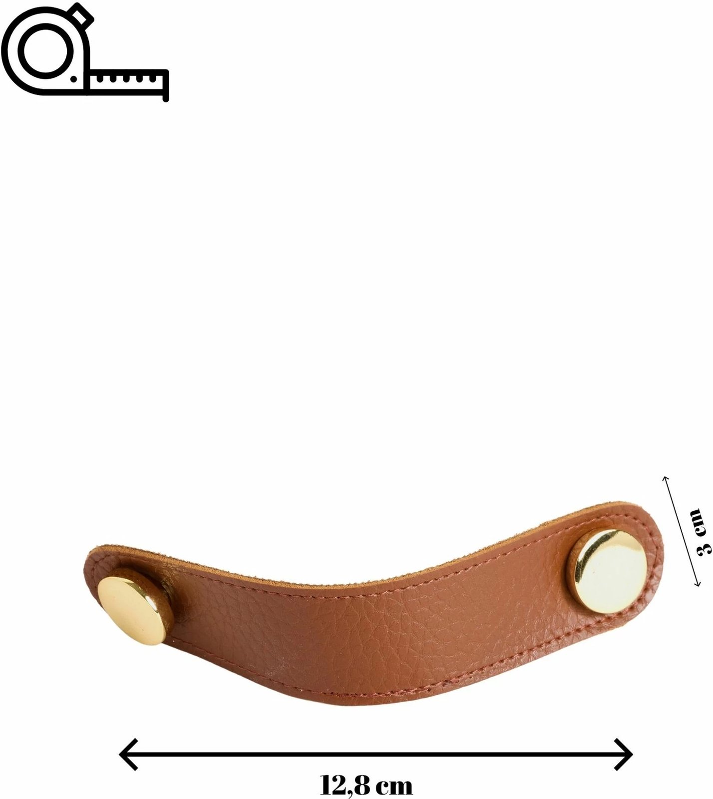 Dorezë dekorative lëkure, ngjyrë kafe, 12.8cm