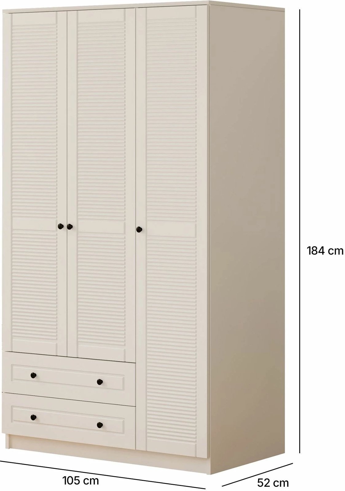 Dollap rrobash Skye Decor, ngjyrë e bardhë mat, RB-062