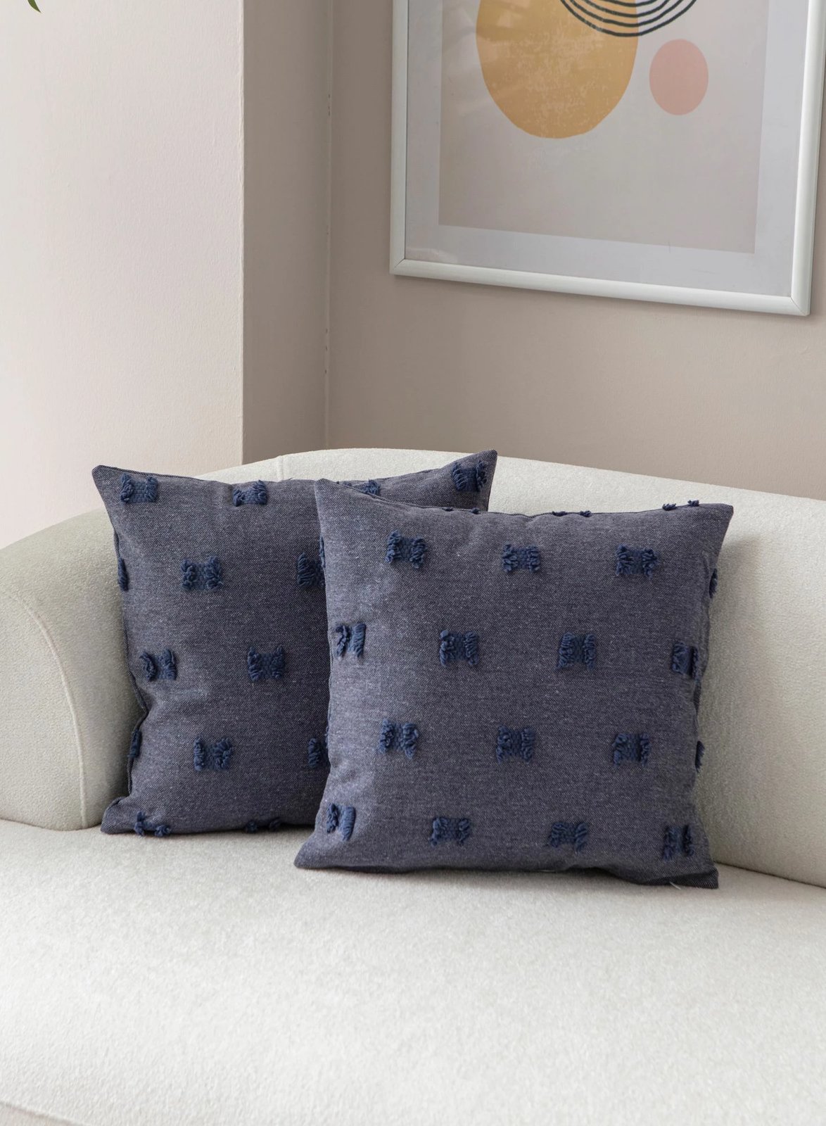 Set mbulesash jastëku (2 copë), Evila Originals, Tuffet, blu v3