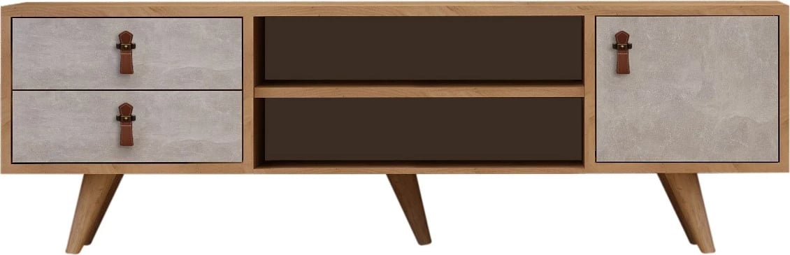 Komodë TV Hanah Home, Seva, ngjyrë lis dhe e bardhë, 120x53x40 cm