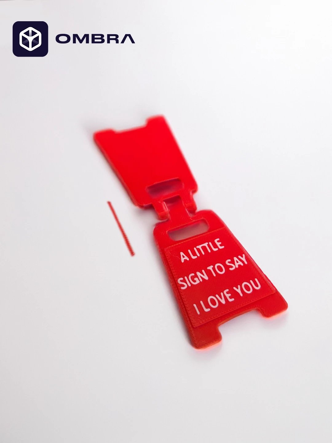 Mini Desk Sign: I love you - e kuqe 