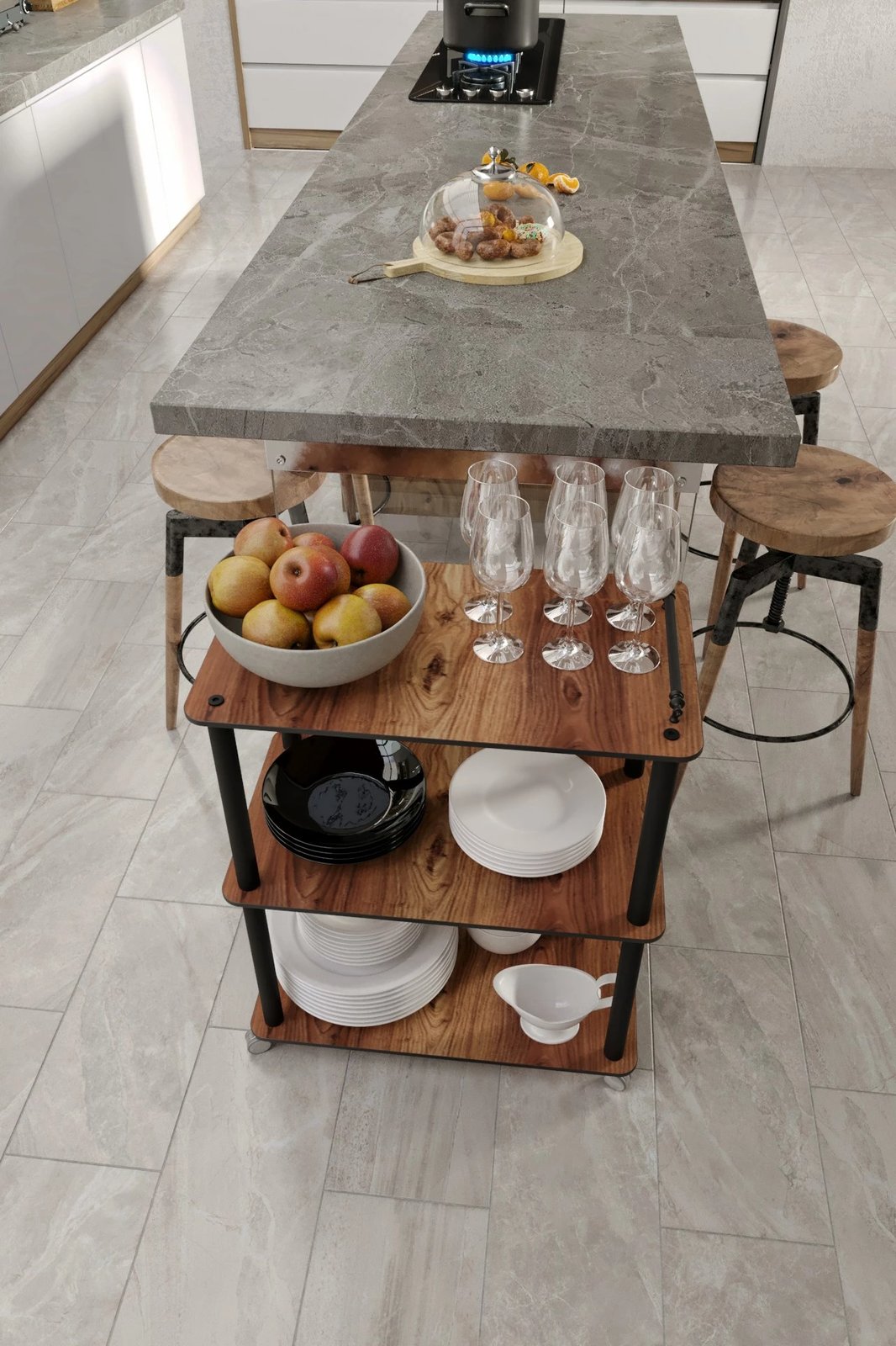 Karrocë darke Skye Decor, ngjyrë arre