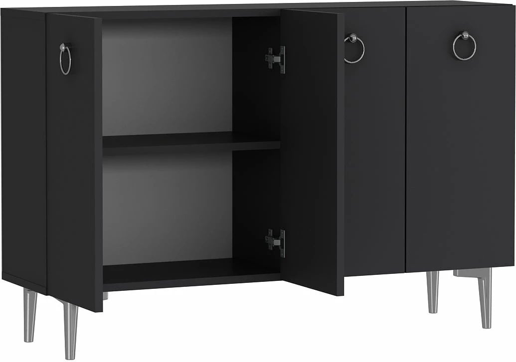 Konsol Skye Decor, ngjyrë antracit, argjend