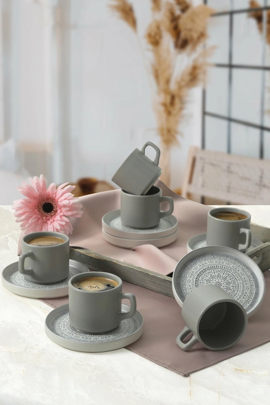 Set filxhanësh çaji (12 copë), Hermia Concept, gri