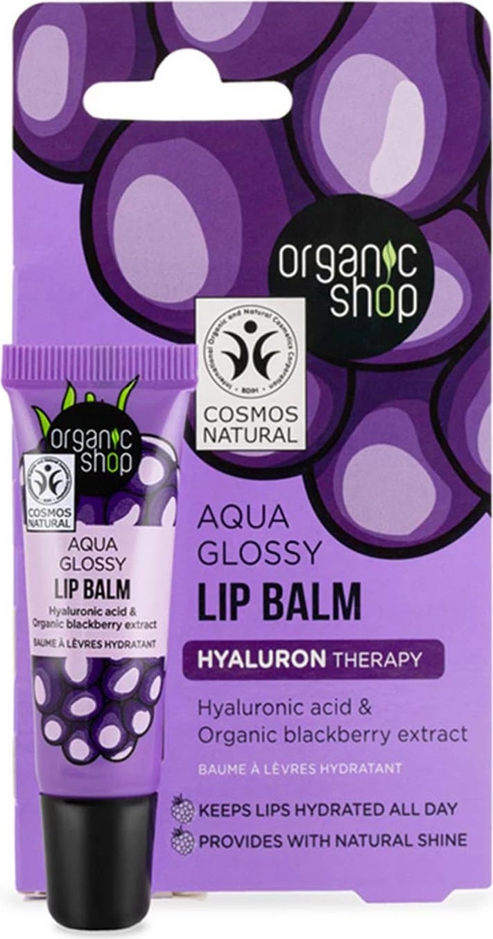 Balsam për buzë unisex Natura Siberica Aqua Glossy Blackberry 1 copë