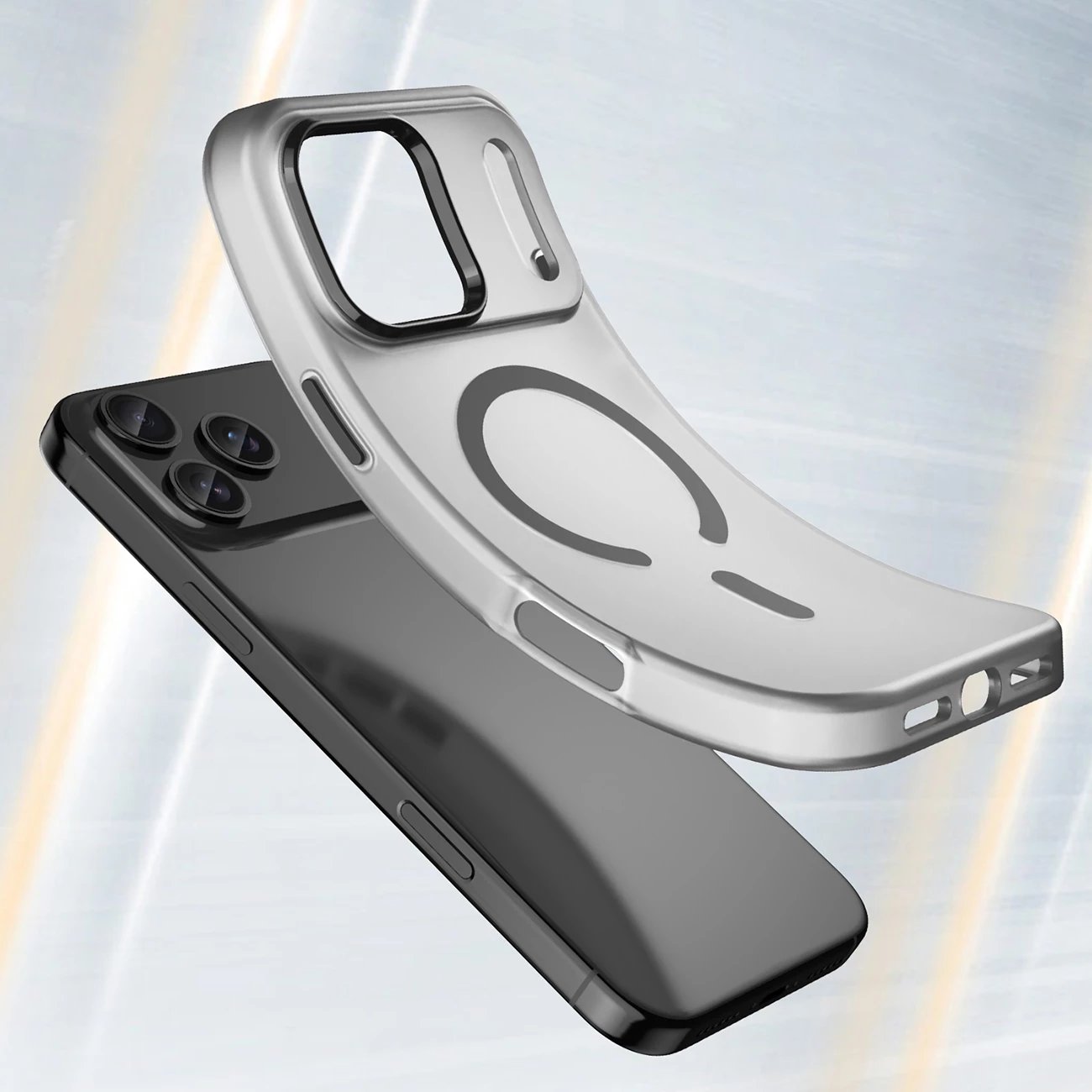 Mbështjellës Hurtel Magnetic Abrasive për iPhone 17 Pro, MagSafe, Mat Zi
