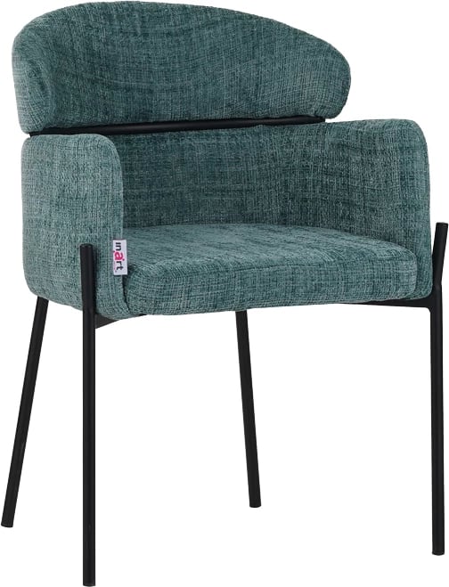 Karrige Tolerse Inart, pëlhurë jeshile, këmbë metali të zeza, 58x57x80cm