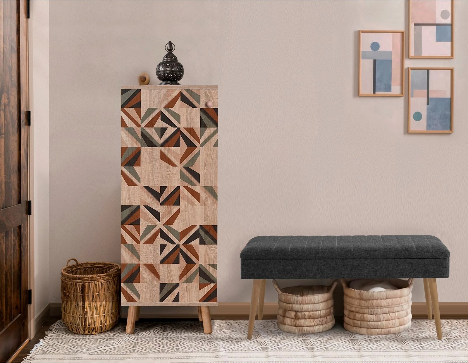 Set mobiljesh për korridor Skye Decor, ngjyrë sonomo-antracit, 914-1053