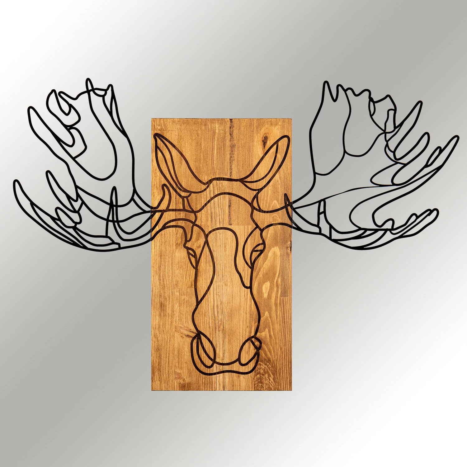 Aksesor dekorativ muri prej druri dhe metali, Wallity, Jeyan, ngjyrë e zezë dhe arre, 93x66cm