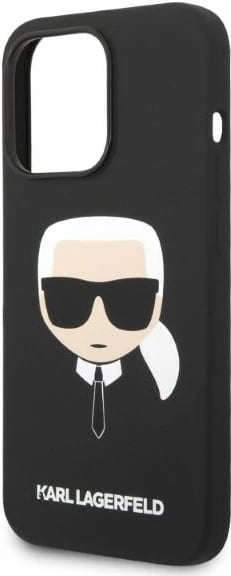Mbështjellës Karl Lagerfeld KLHMP14LSLKHBK për iPhone 14 Pro 6.1", silikon, MagSafe, zi