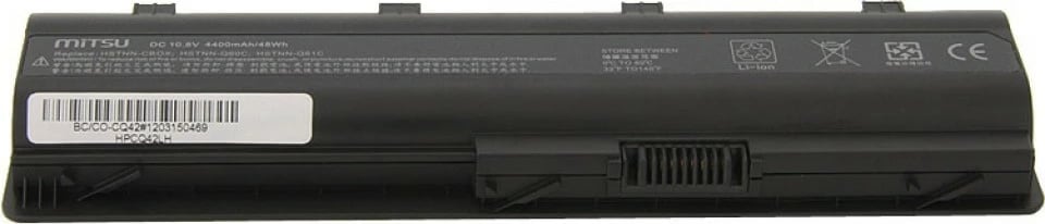 Bateri Mitsu për laptop Compaq Presario CQ42, CQ62, CQ72, 4400 mAh, 6 qeliza, e zezë