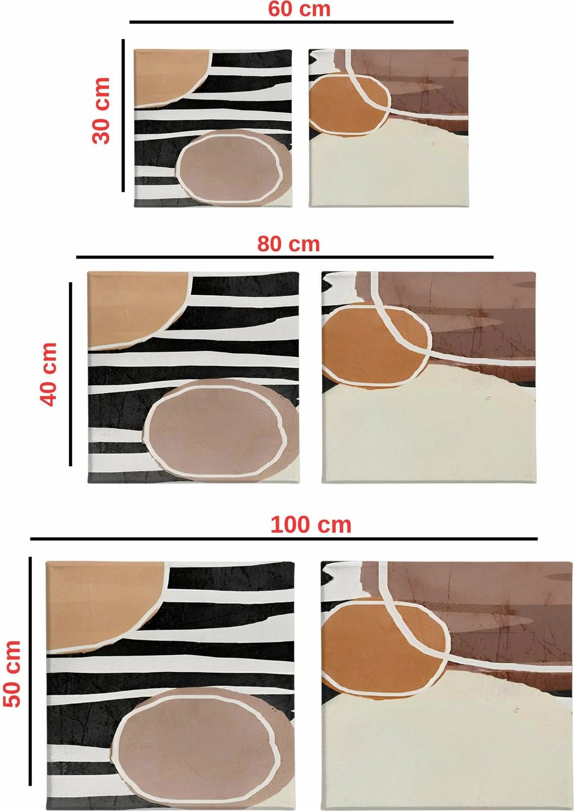 Pikturë dekorative në kanavacë (2 copë), Wallity, ASR_CNV2-25, 30x30