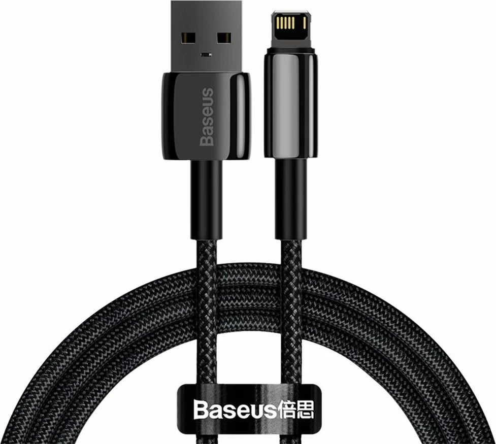 Kabllo Baseus CALWJ-01 USB në Lightning, 1m, 2.4A, e zezë