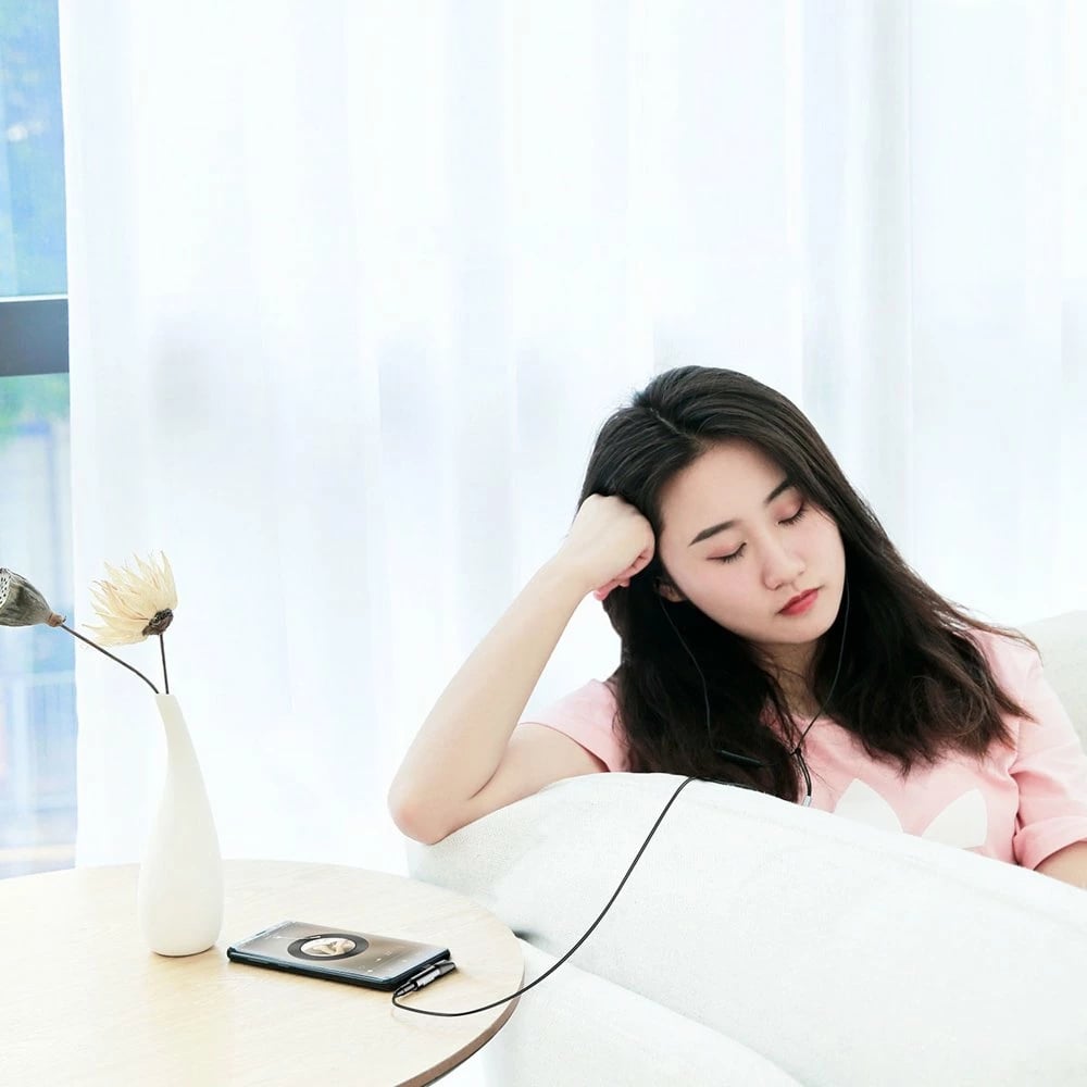 Adapter audio Baseus L41, USB-C në USB-C + 3.5 mm, i zi