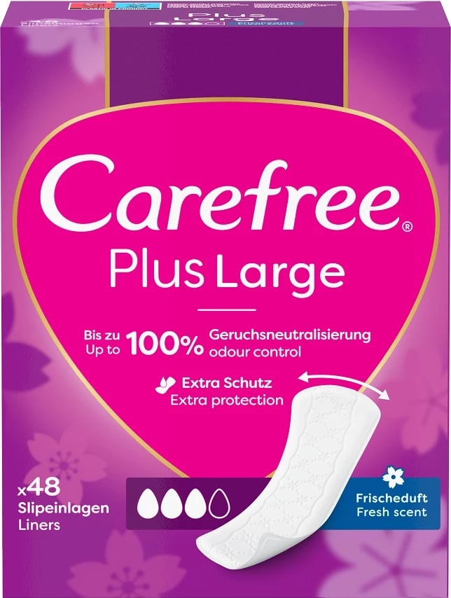 Peceta higjienike për femra Carefree Plus Larger aromë e freskët 48 copë