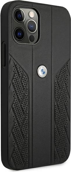 Mbështjellës BMW Curve Perforate për iPhone 12 Pro Max, 6.7", i zi