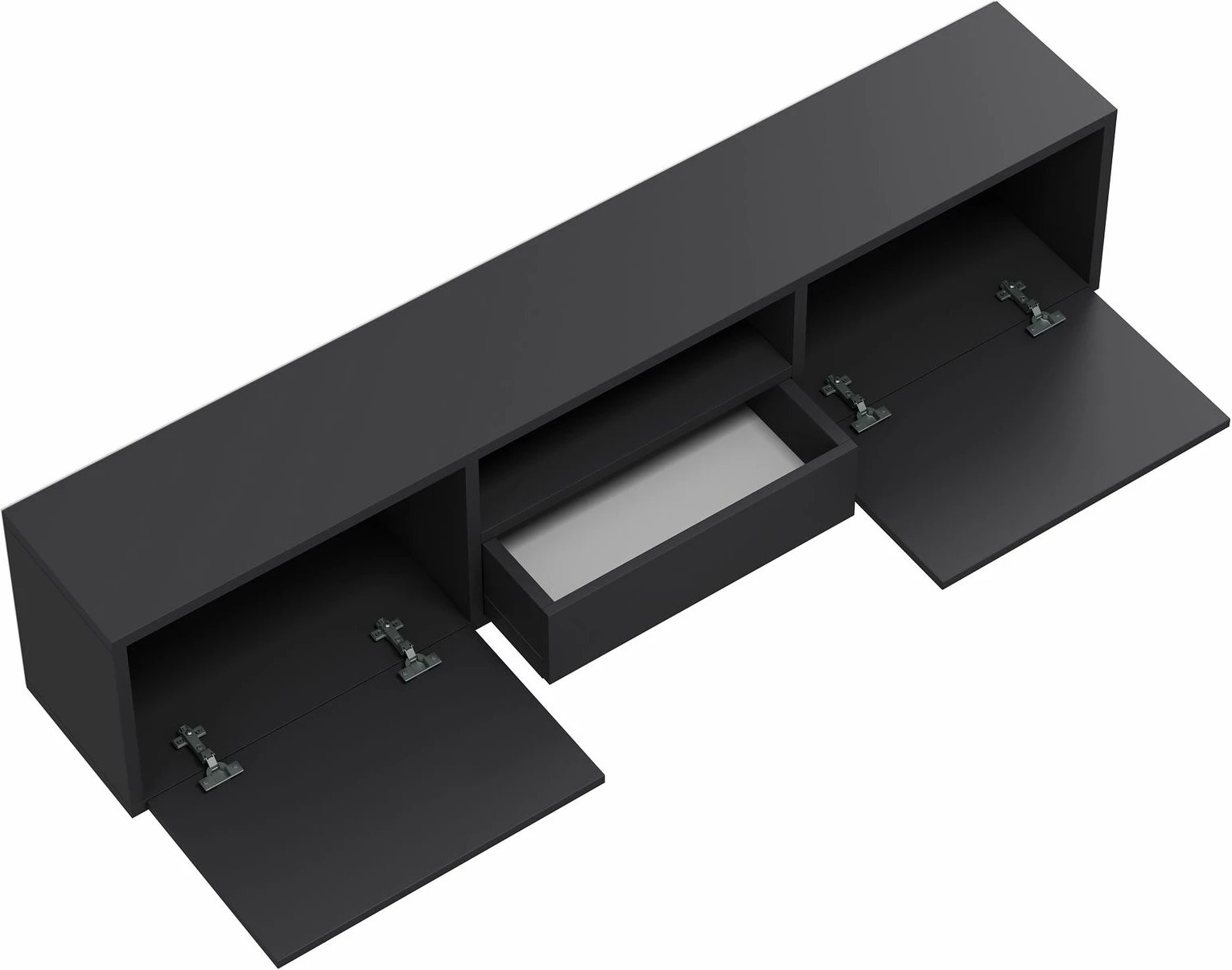 Komodë TV Skye Decor, 1311-DROP-32, antracit, e zezë, argjend