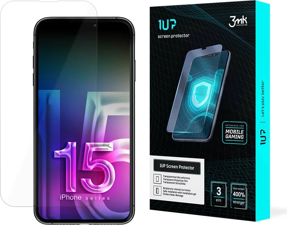 Mbështjellës ekrani 3mk 1UP për iPhone 15 Pro Max, set 3 copë