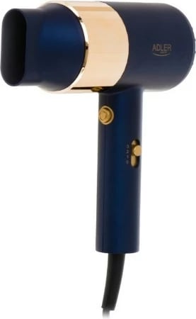 Tharëse flokësh, Adler, AD 2280, 1800 W, 2 shpejtësi 3 temperatura, me koncentrator, gold/navy blue