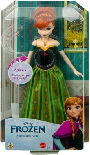 Kukull muzikore Anna Disney Frozen Mattel HMG45, me fustan pallati, për vajza, me bateri