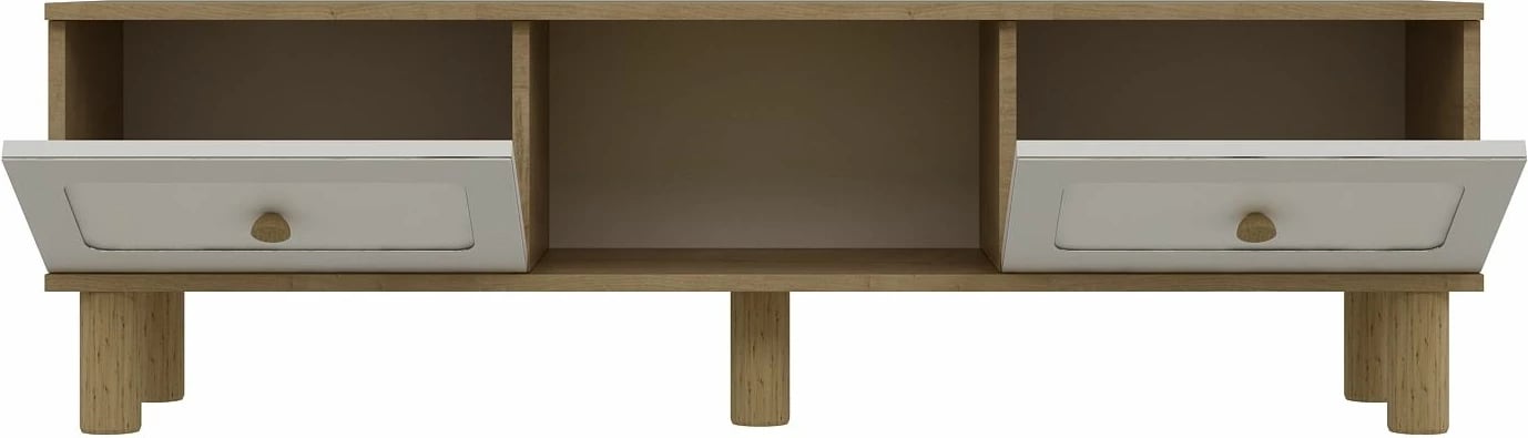 Komodë TV Skye Decor, Rosalinda Bohem, ngjyrë lis safir dhe e bardhë